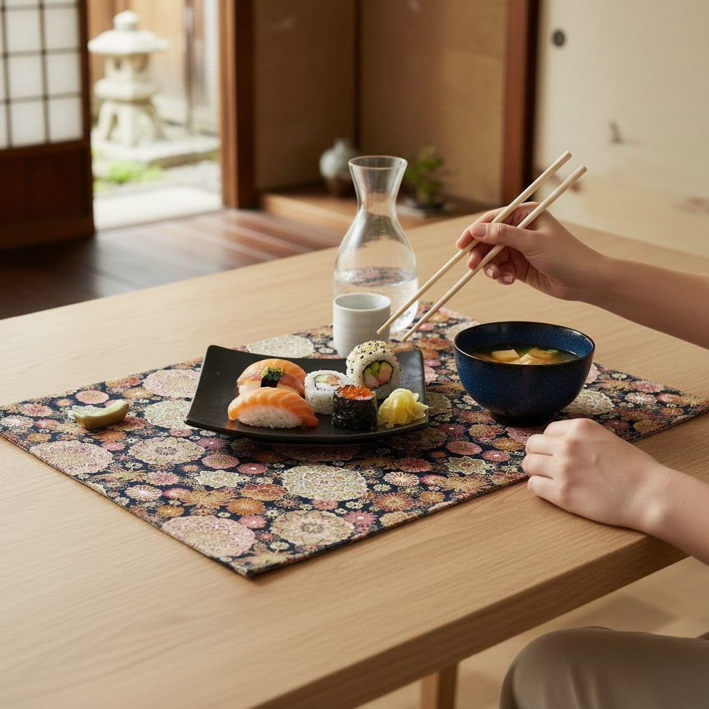 【雅柄 ランチョンマット】 日本製 和柄 リバーシブル マット プレースマット 洗える 長方形 和風 おしゃれ お家 オフィス カフェ お茶 抹茶 茶托 キッチン 贈り物 プレゼント お祝い ギフト